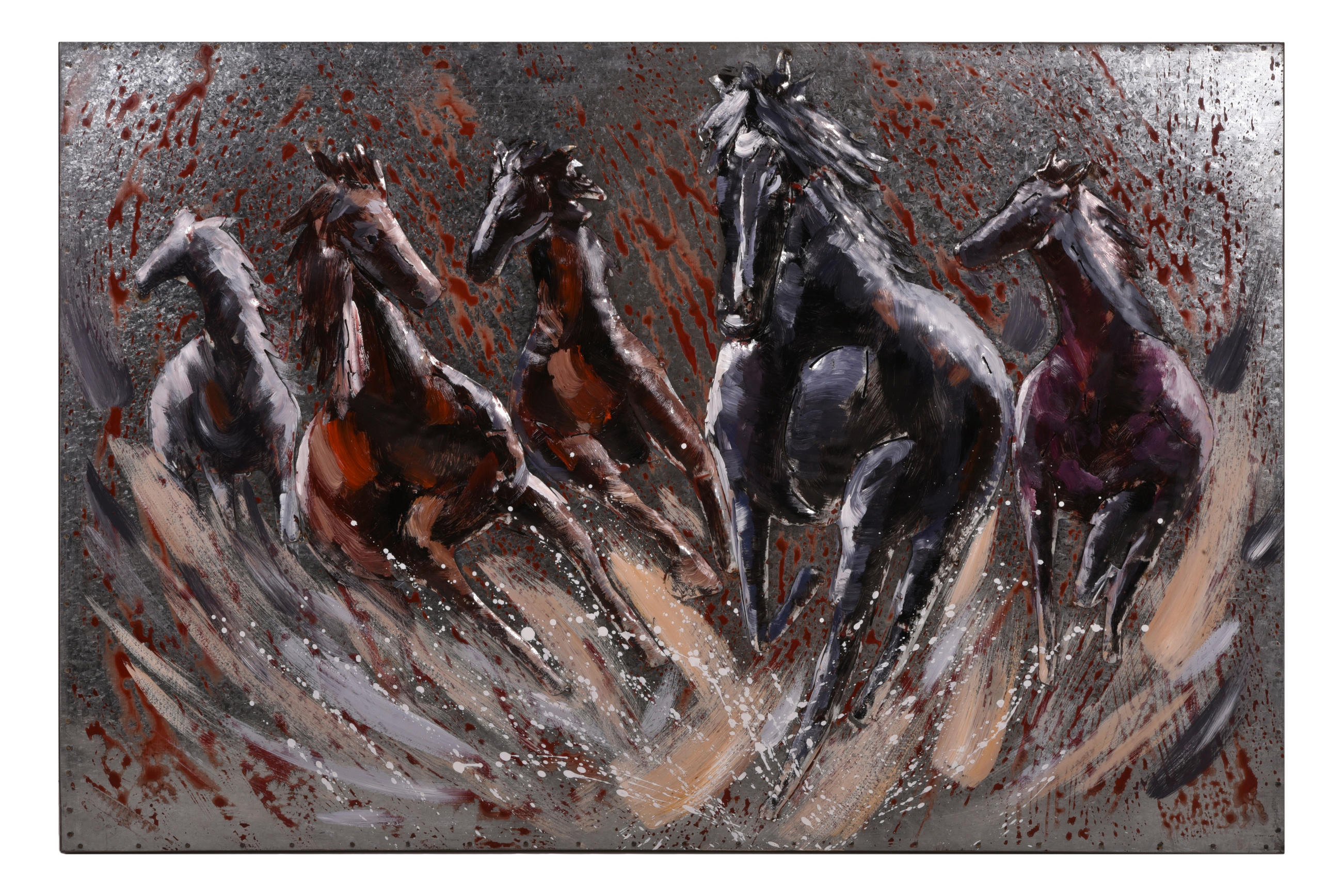 METALLBILD 80/120/5 cm  - Grau, Basics, Metall (80/120/5cm)