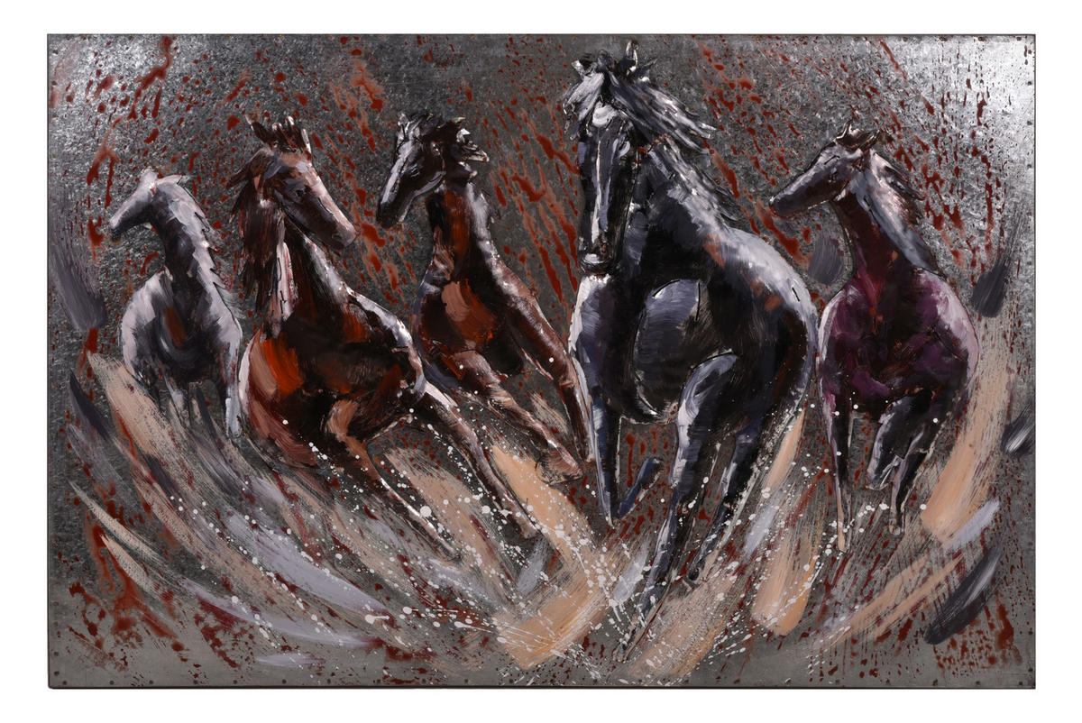 METALLBILD  - Grau, Basics, Metall (80/120/5cm)