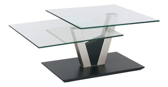 COUCHTISCH in Glas, Holzwerkstoff 118/65/36-43 cm  - Anthrazit/Silberfarben, MODERN, Glas/Holzwerkstoff (118/65/36-43cm) - Venda