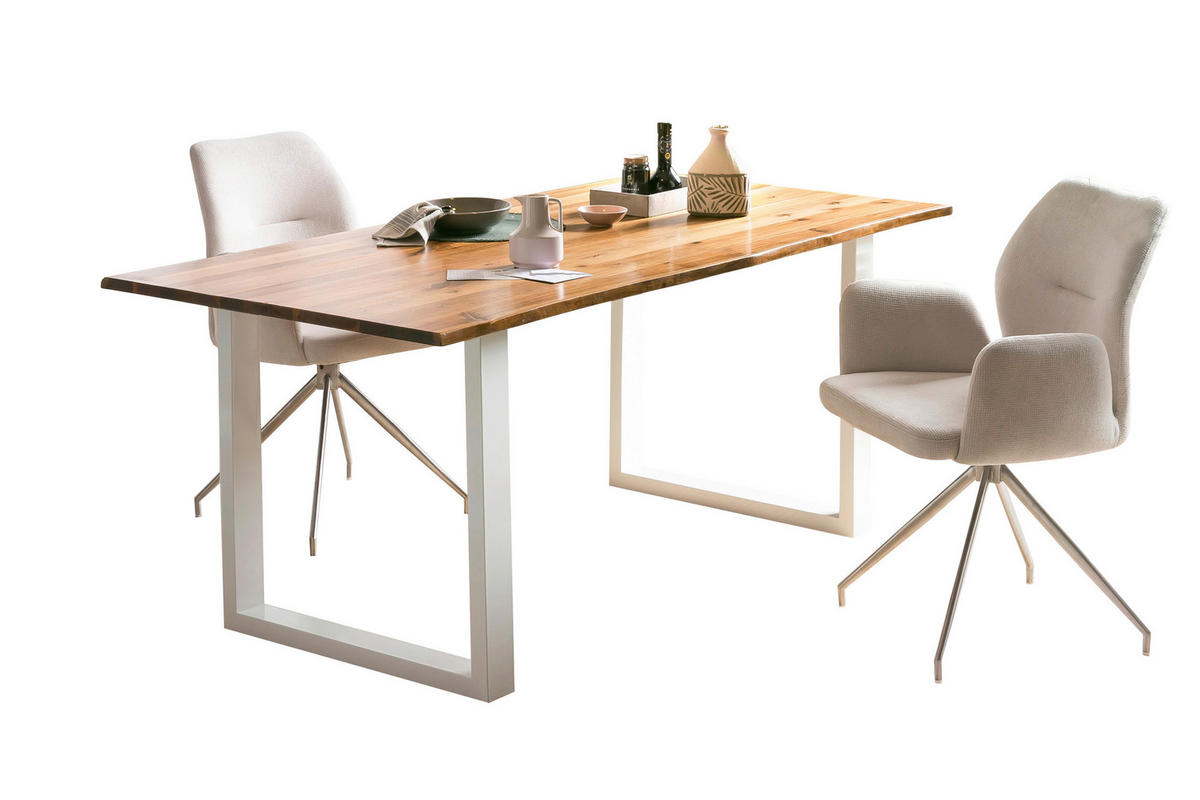 ESSTISCH in Holz 200/100/75 cm   - Weiß/Naturfarben, MODERN, Holz/Metall (200/100/75cm) - Livetastic
