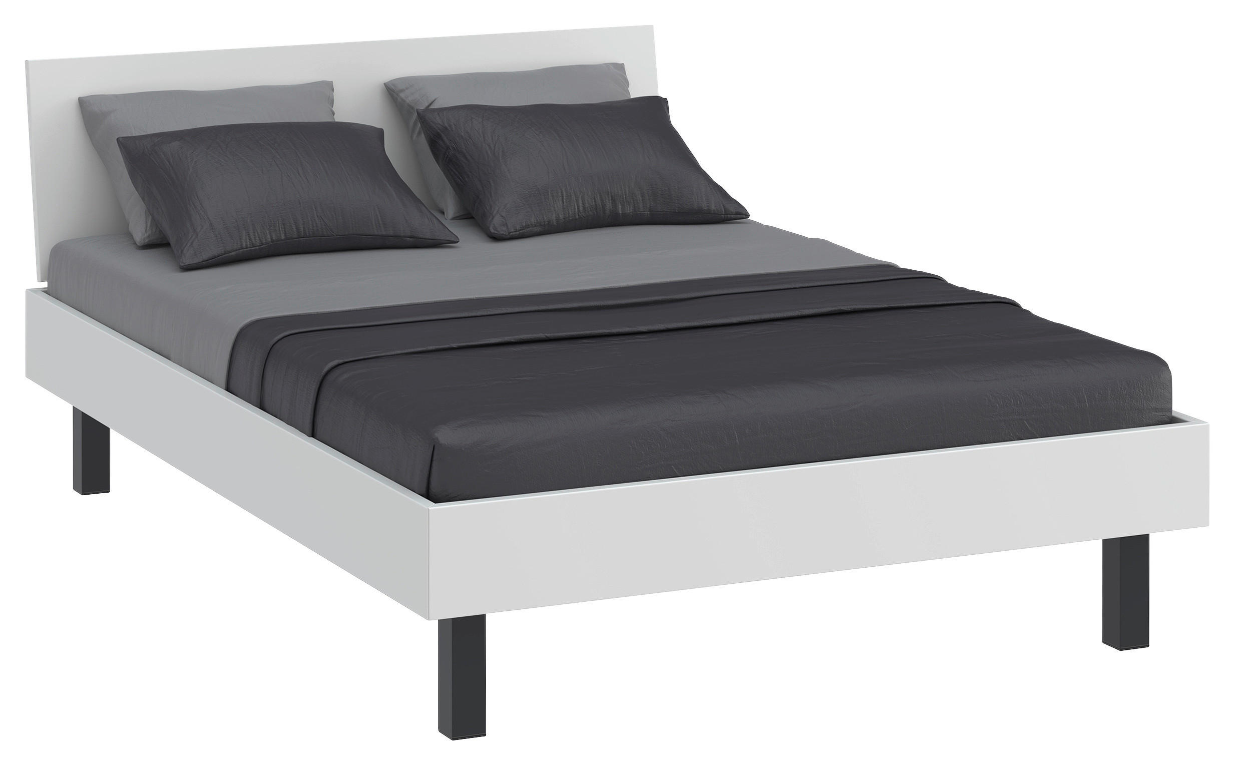 BETT 140/200 cm  in Weiß  - Schwarz/Weiß, Design, Holzwerkstoff/Metall (140/200cm) - Xora