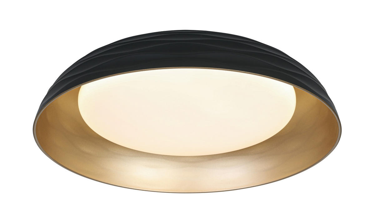 DECKENLEUCHTE 48/10 cm  - Goldfarben/Schwarz, Trend, Kunststoff/Metall (48/10cm) - Collett's Monde