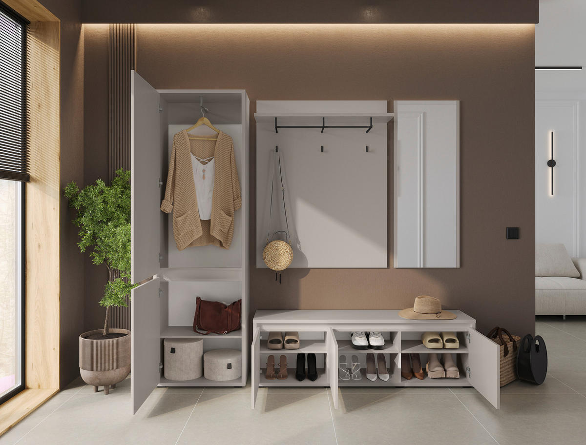 GARDEROBENBANK Liv  in 145,1/50,1/33,8 cm  - Kaschmir/Schwarz, KONVENTIONELL (145,1/50,1/33,8cm) - Xora