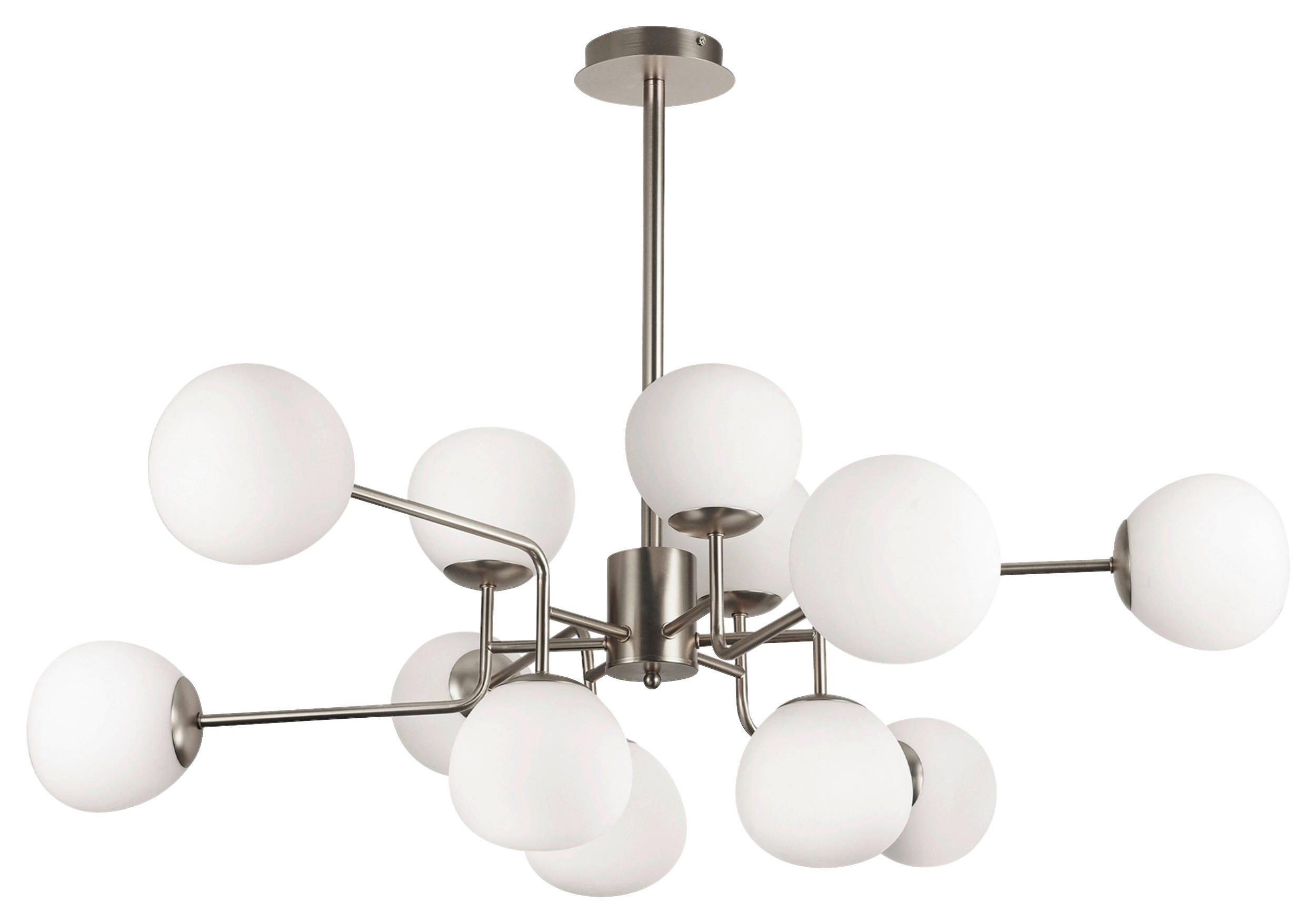 KRONLEUCHTER  110/42,7/50 cm   - Nickelfarben, Basics, Glas/Metall (110/42,7/50cm) - MAYTONI