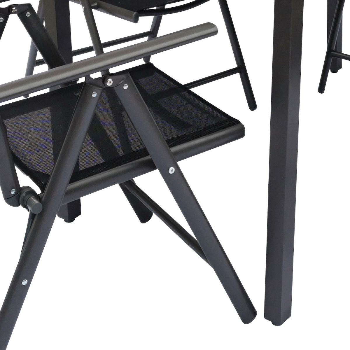 GARTENGARNITUR 5-teilig Aluminium  - Schwarz, Basics, Metall (140/73/80cm) - MID.YOU