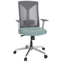 DREHSTUHL Netzbespannung, Flachgewebe Grau, Weiß, Mintgrün  - Weiß/Grau, MODERN, Kunststoff/Textil (63/116/66cm) - MID.YOU