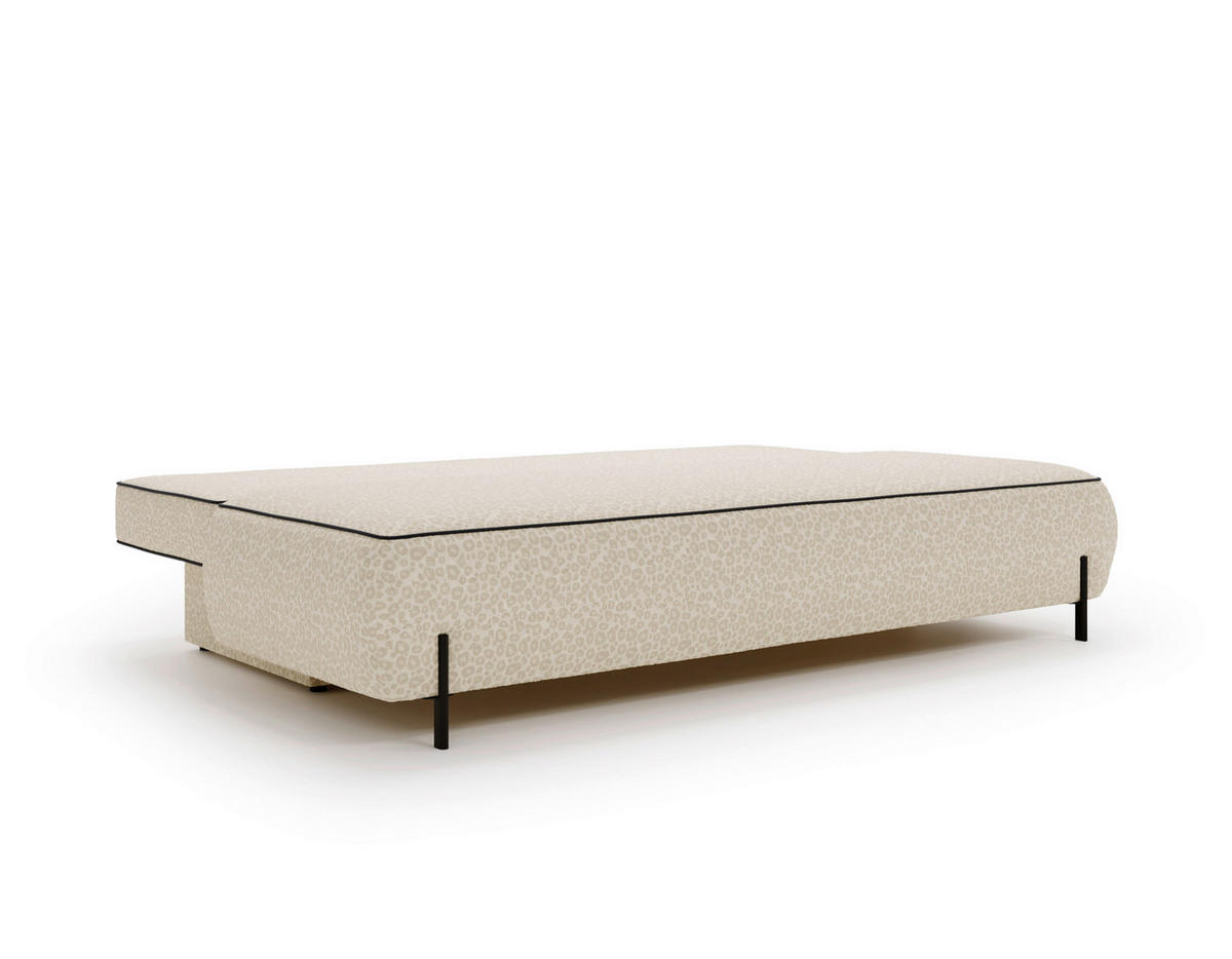 SCHLAFSOFA Jacquard Beige Stoffauswahl, Rücken echt  - Beige/Hellgrau, Design, Textil/Metall (212/90/95cm) - Livetastic