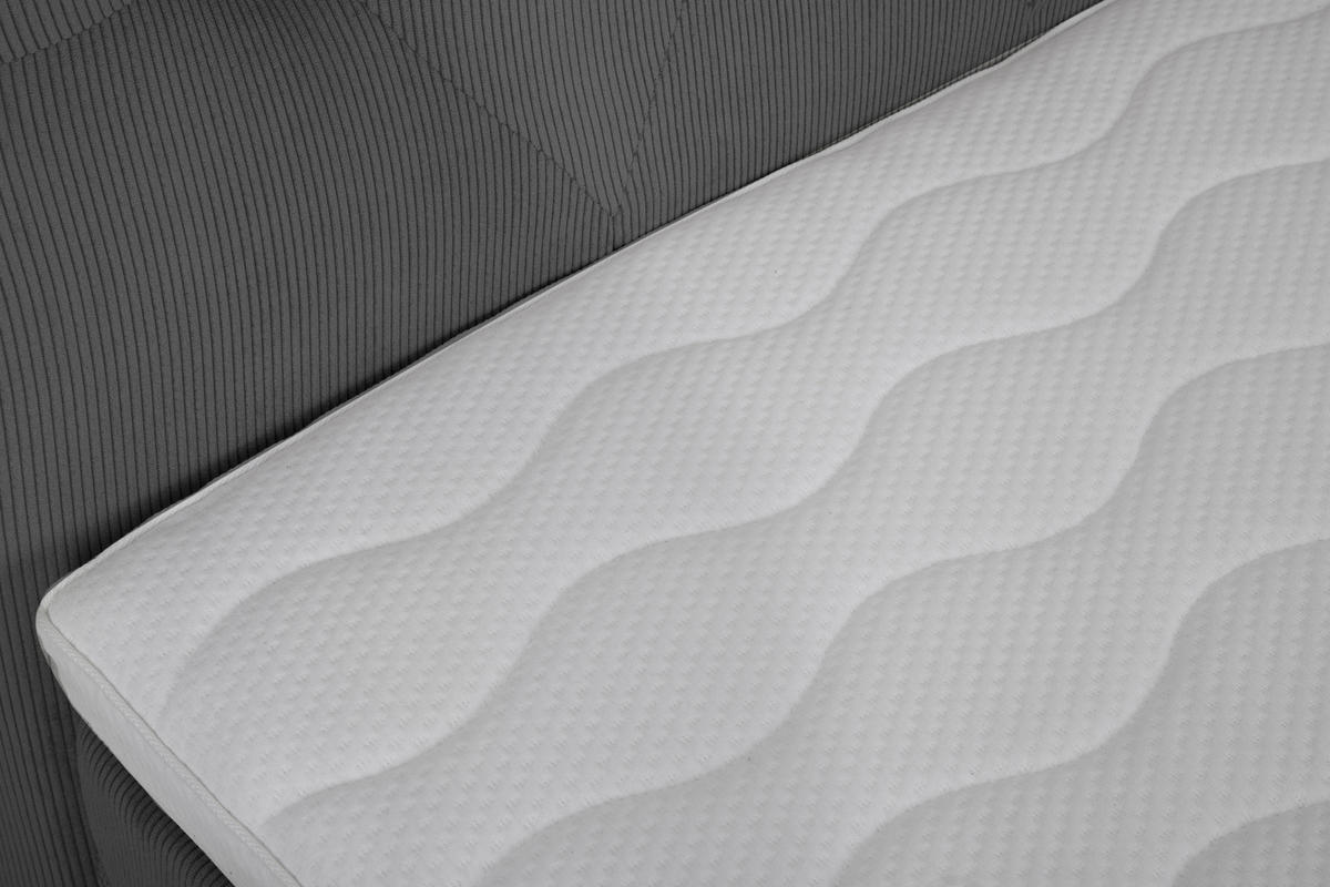 BOXSPRINGBETT 180/200 cm  in Dunkelgrau  - Dunkelgrau/Alufarben, MODERN, Textil (180/200cm) - Livetastic