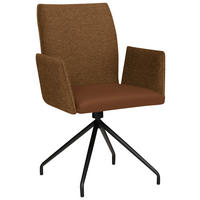 ARMLEHNSTUHL  in Stahl Mikrofaser  - Rostfarben/Schwarz, Design, Textil/Metall (60/91/60cm) - Moderano