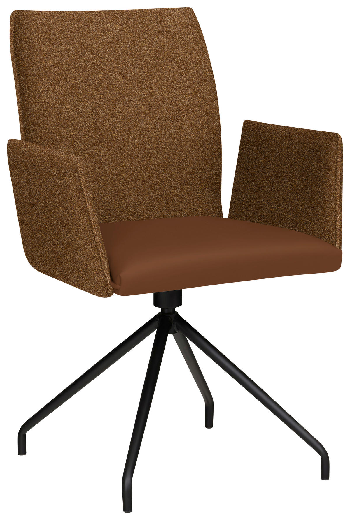 ARMLEHNSTUHL  in Stahl Mikrofaser  - Rostfarben/Schwarz, Design, Textil/Metall (60/91/60cm) - Moderano