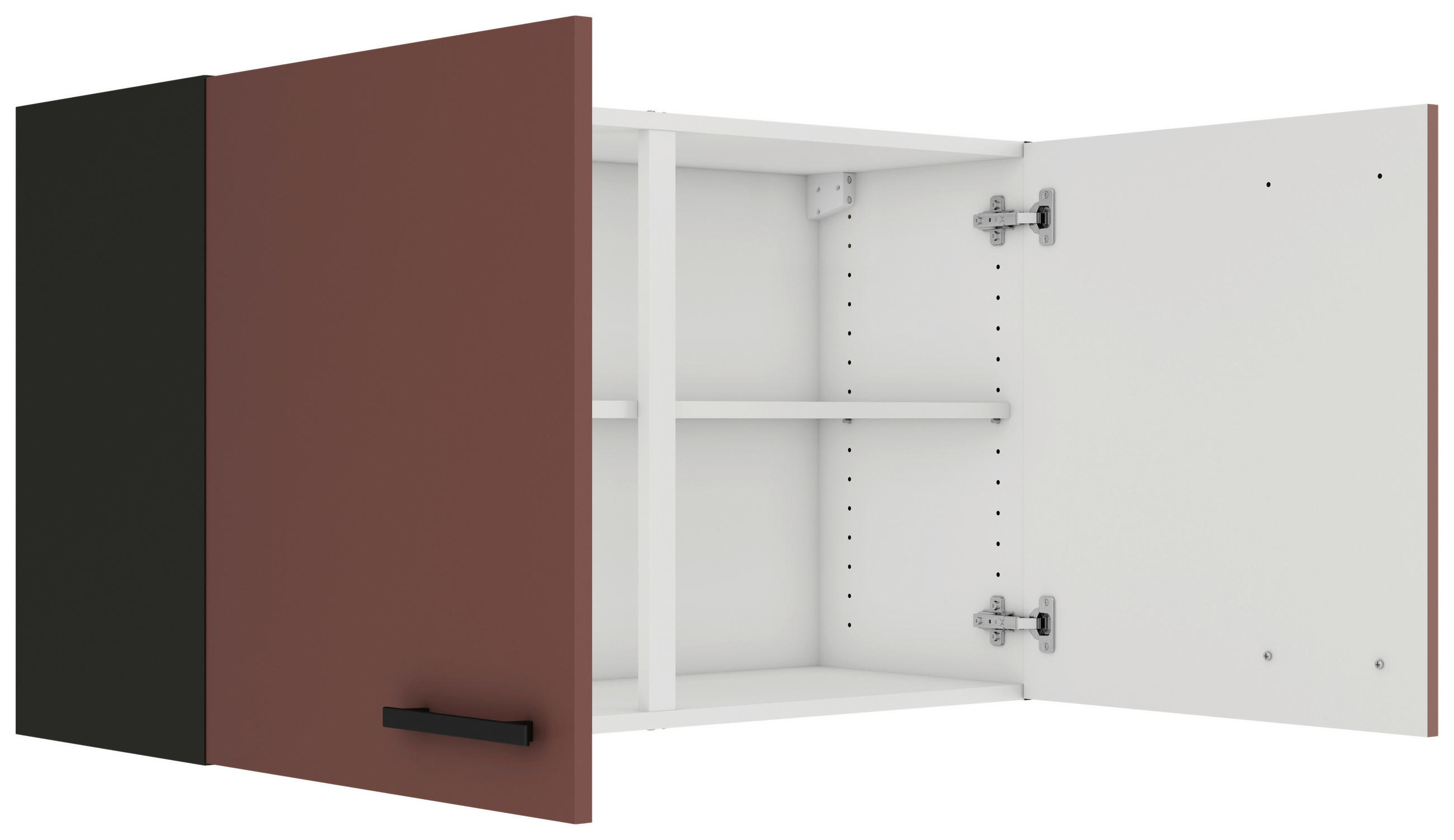 KÜCHENOBERSCHRANK 100/57,6/34,6 cm  in Rotbraun  - Rotbraun/Anthrazit, Basics, Holzwerkstoff/Metall (100/57,6/34,6cm) - Optifit
