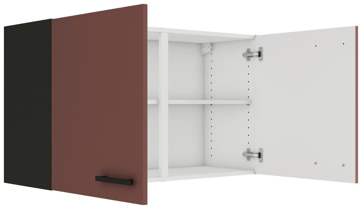 KÜCHENOBERSCHRANK 100/57,6/34,6 cm  in Rotbraun  - Rotbraun/Anthrazit, Basics, Holzwerkstoff/Metall (100/57,6/34,6cm) - Optifit