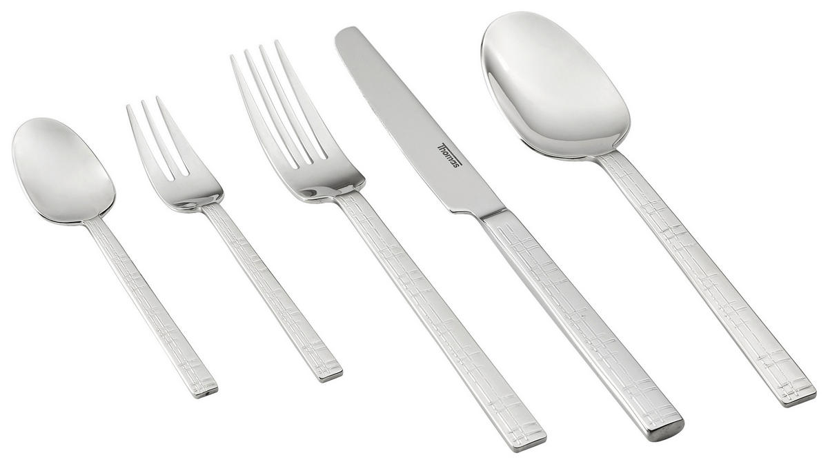 BESTECKSET Fun - Karo - Edelstahl glänzend 30-teilig Edelstahl  - Silberfarben, KONVENTIONELL, Metall (35/25/7cm) - Thomas