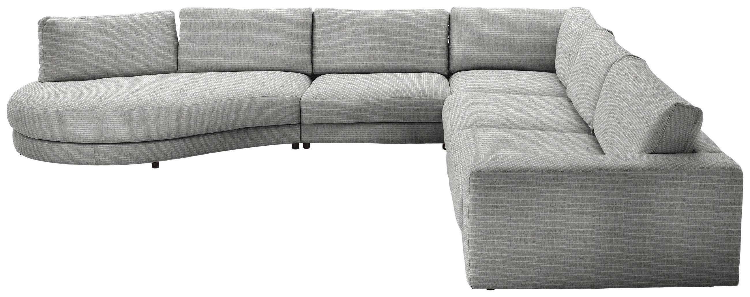 ECKSOFA in Chenille, Cord Grau  - Schwarz/Grau, Design, Kunststoff/Textil (425/365cm) - Lomoco