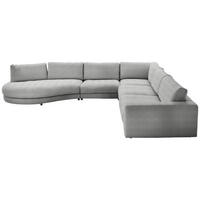 ECKSOFA in Chenille, Cord Grau  - Schwarz/Grau, Design, Kunststoff/Textil (425/365cm) - Lomoco