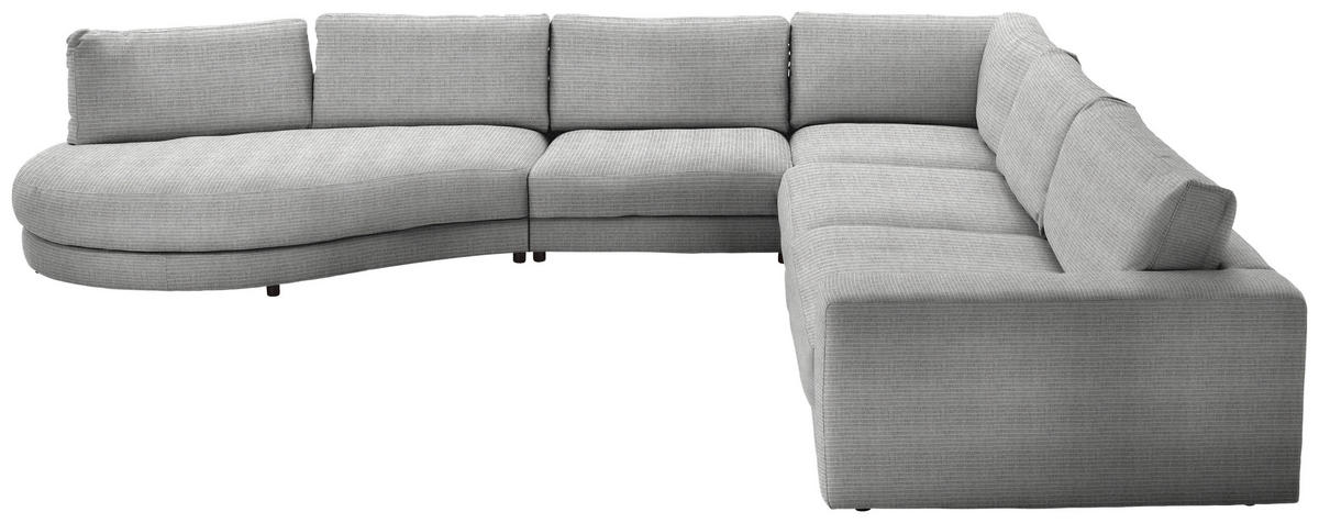 ECKSOFA in Chenille, Cord Grau  - Schwarz/Grau, Design, Kunststoff/Textil (425/365cm) - Lomoco