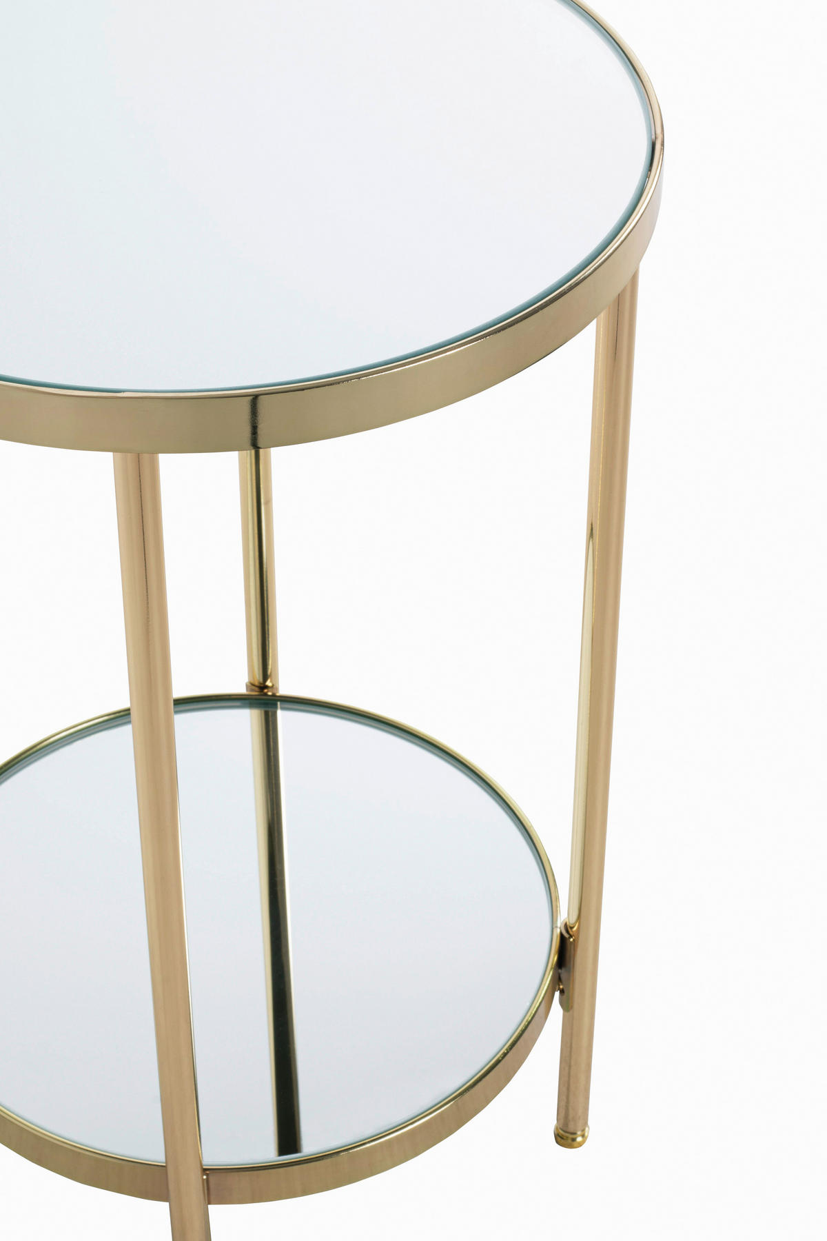 BEISTELLTISCH in Metall, Glas 29/29/46 cm  - Messingfarben, Trend, Glas/Metall (29/29/46cm)