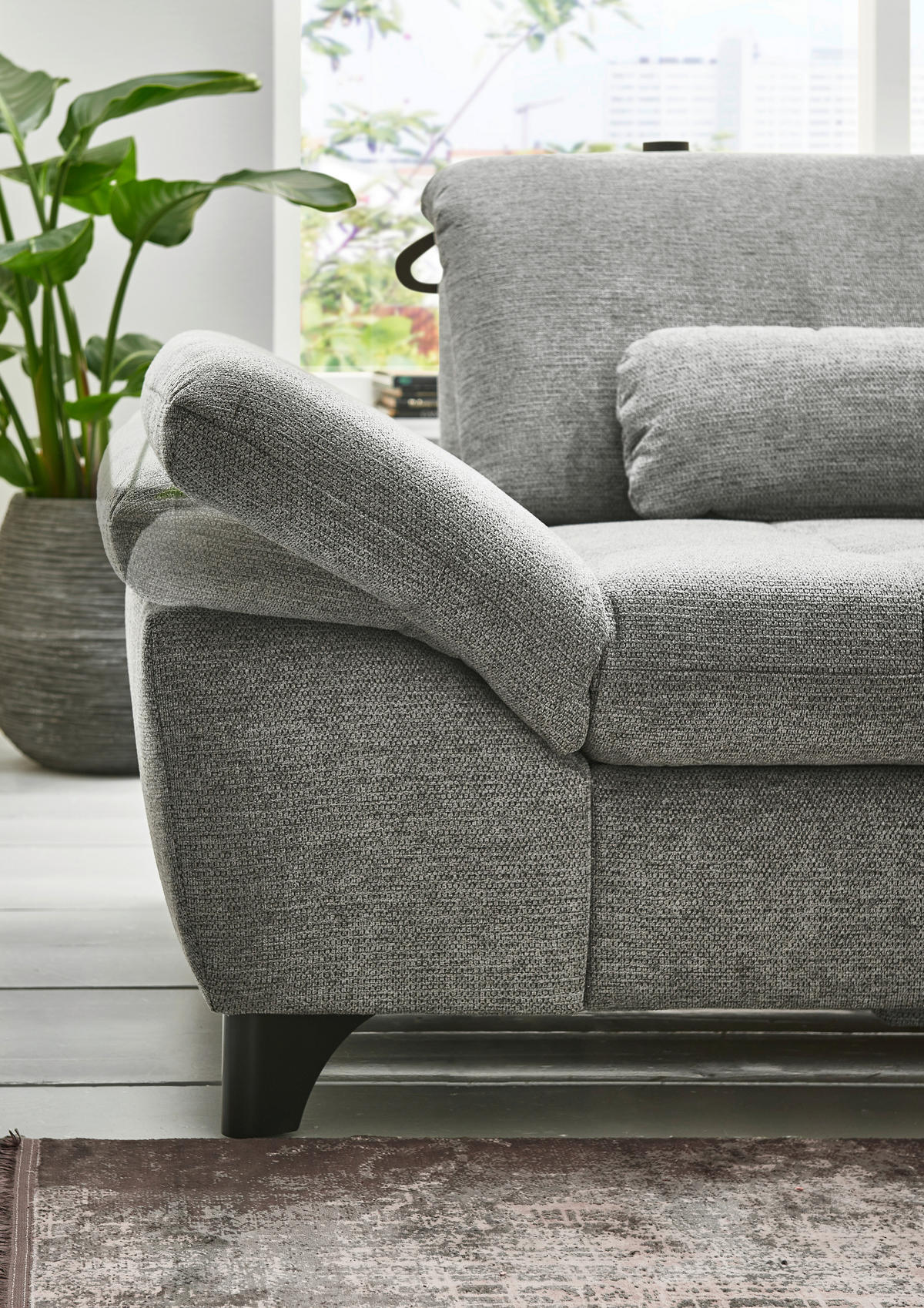 ECKSOFA in Webstoff Türkis  - Türkis/Chromfarben, Design, Textil/Metall (319/260cm) - Beldomo Style