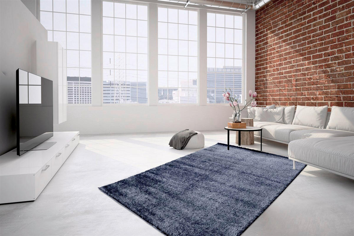 HOCHFLORTEPPICH 140/200 cm Blau, Lila rechteckig  - Blau/Lila, Basics, Textil (140/200cm) - Kayoom