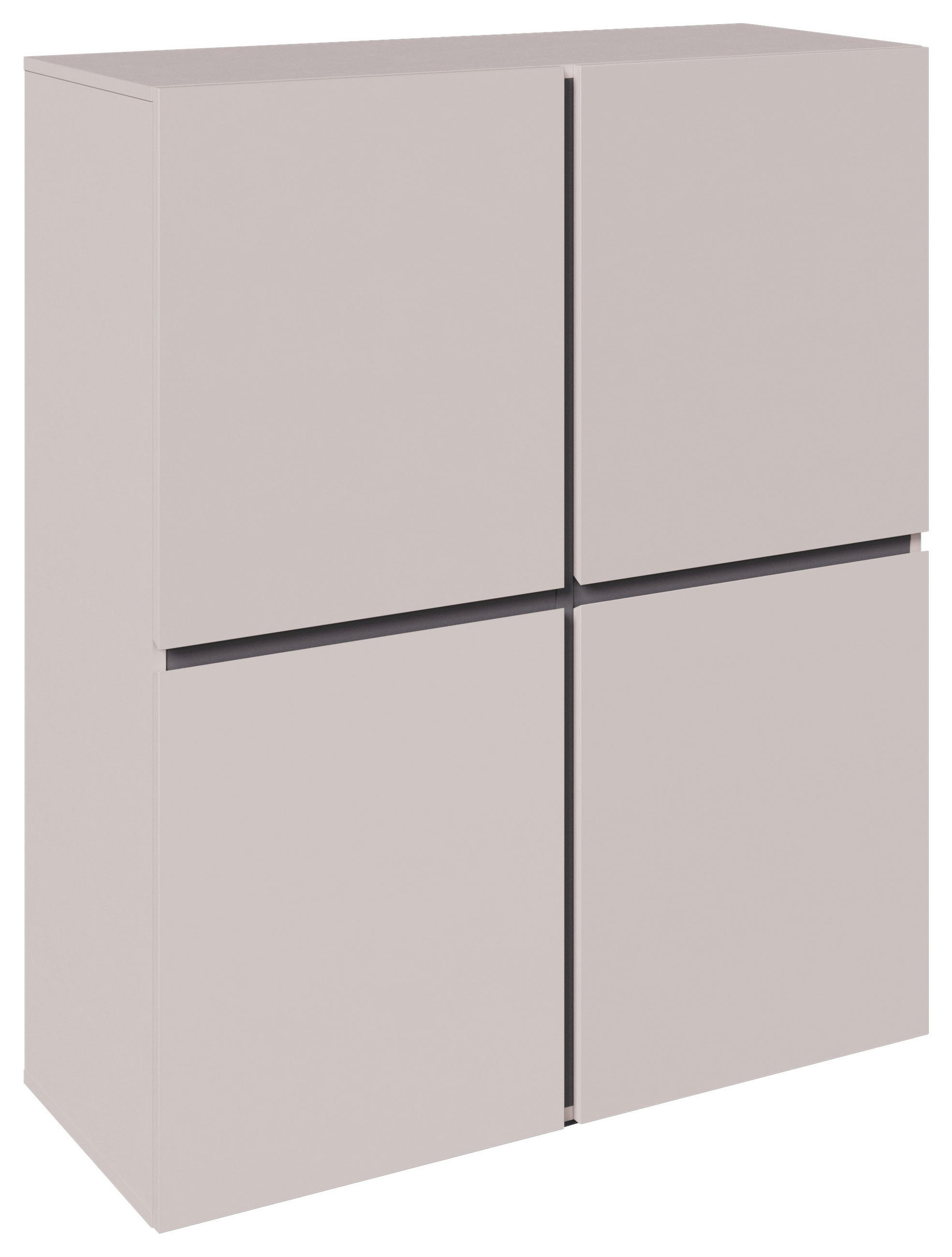 HIGHBOARD  99,4/119,4/39,8 cm  - Kaschmir/Schwarz, Design, Holzwerkstoff/Kunststoff (99,4/119,4/39,8cm) - Xora