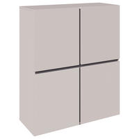 HIGHBOARD  99,4/119,4/39,8 cm  - Kaschmir/Schwarz, Design, Holzwerkstoff/Kunststoff (99,4/119,4/39,8cm) - Xora