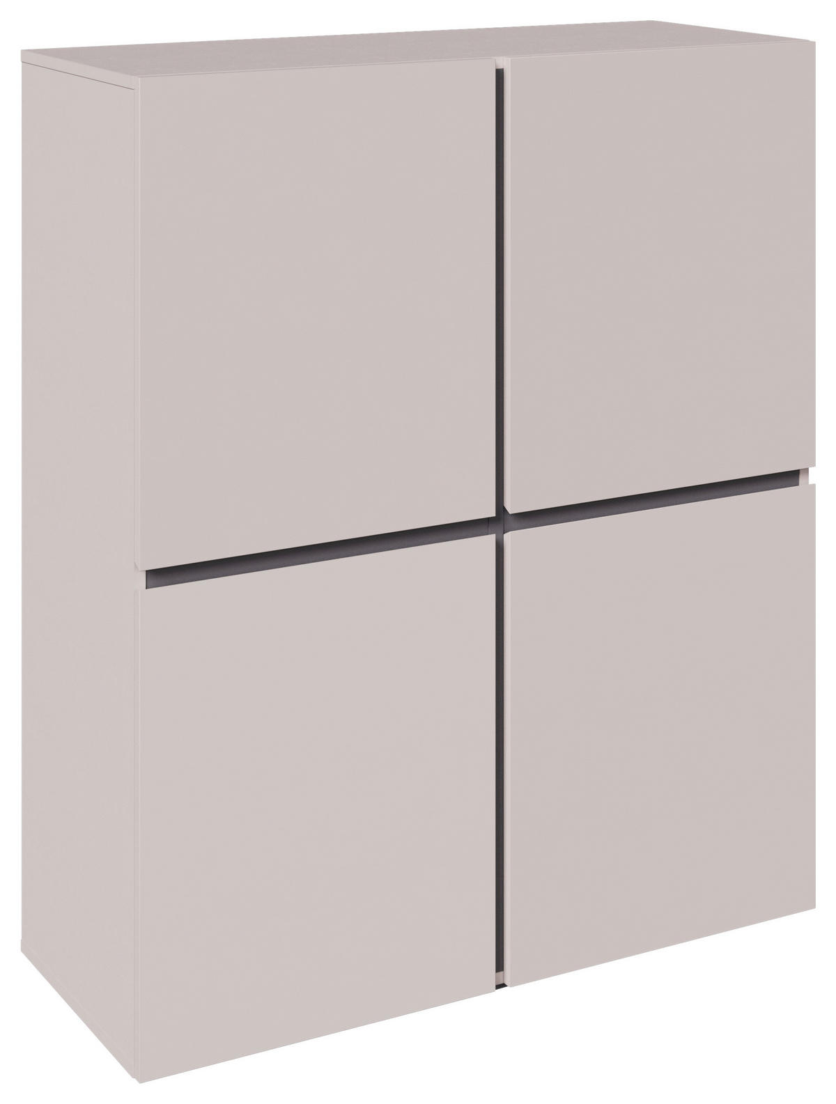 HIGHBOARD  99,4/119,4/39,8 cm  - Kaschmir/Schwarz, Design, Holzwerkstoff/Kunststoff (99,4/119,4/39,8cm) - Xora