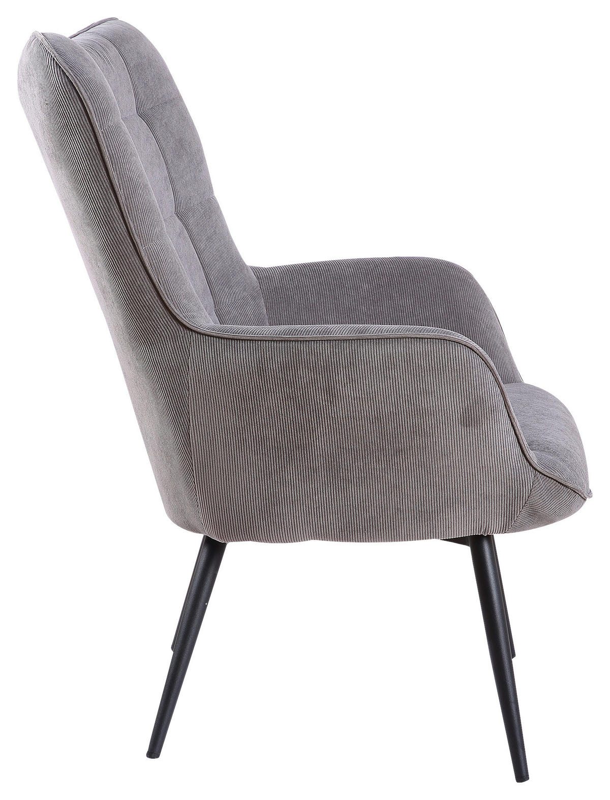 SESSEL in Cord Grau  - Schwarz/Grau, MODERN, Holzwerkstoff/Textil (72/97/80cm) - MID.YOU