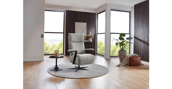 RELAXSESSEL in Textil Hellgrau - Hellgrau/Schwarz, Design, Textil/Metall (68/117/85cm) - Cantus
