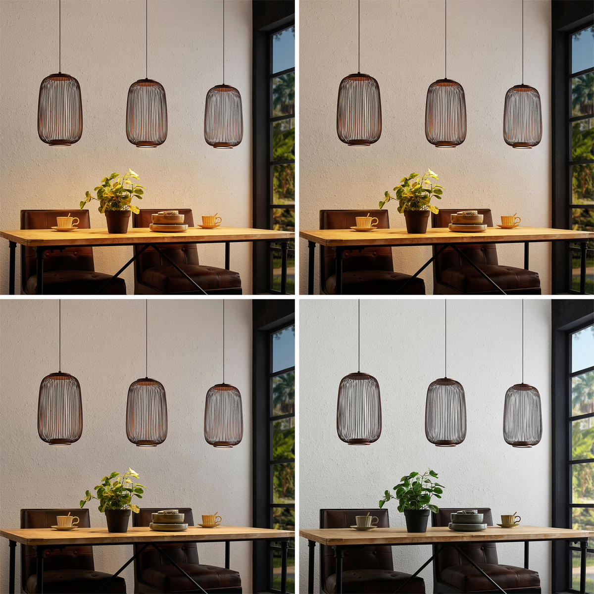 LED-HÄNGELEUCHTE Cage 102,5/22,5/50-150 cm  - Braun, Design, Kunststoff/Metall (102,5/22,5/50-150cm) - Dieter Knoll
