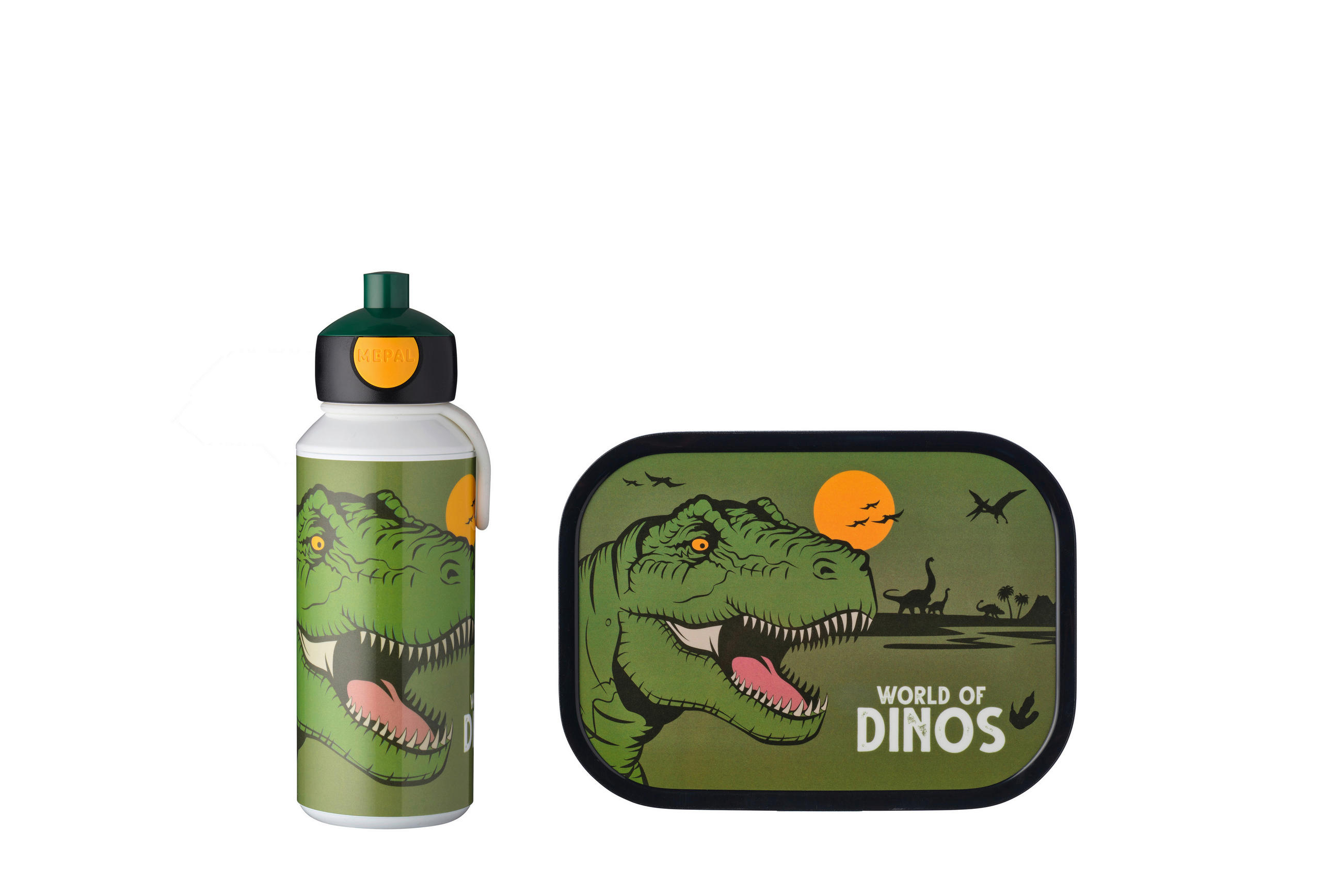 PAUSENSET Campus Dino  - Grün, KONVENTIONELL, Kunststoff (20,5/7,5/18,8cm) - Mepal