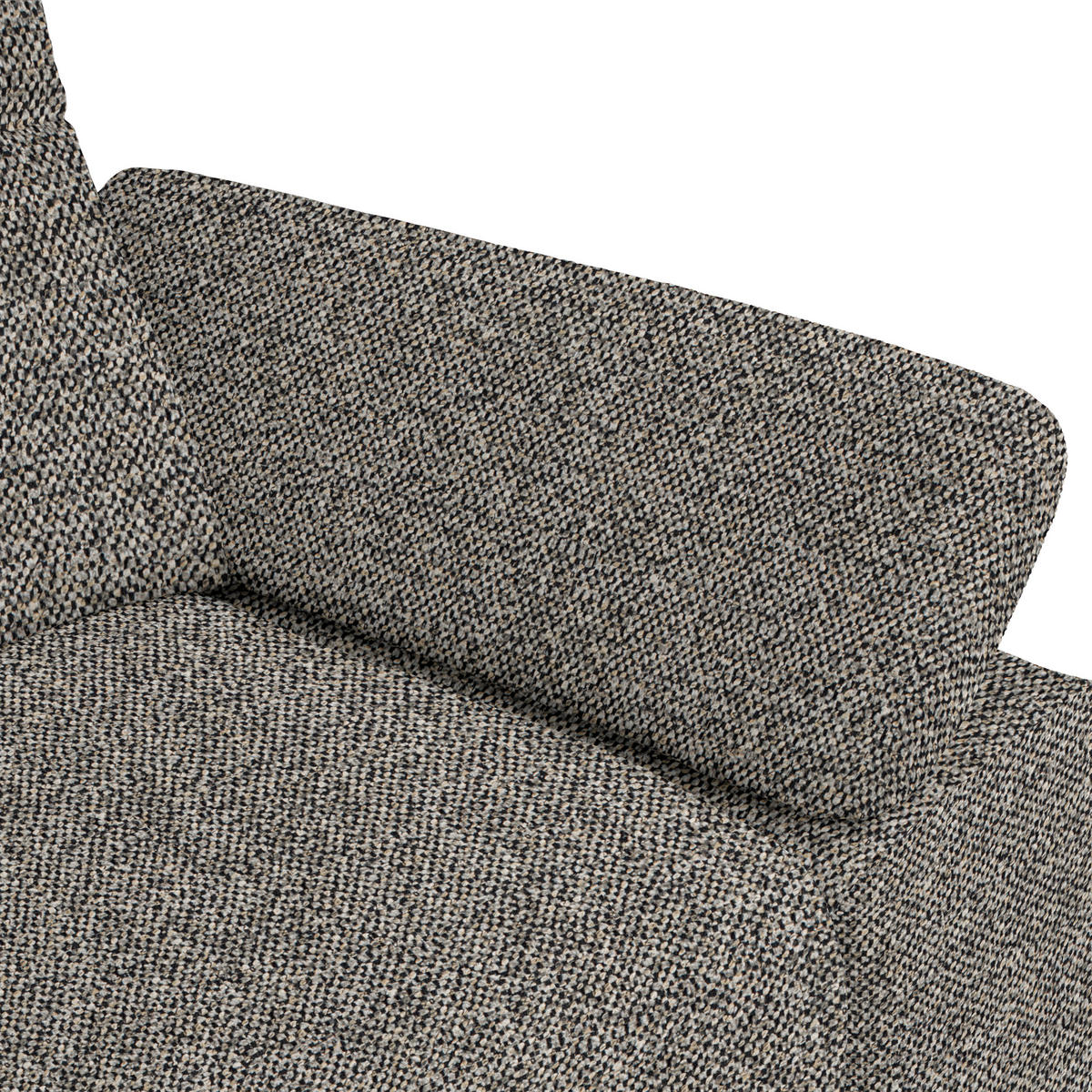ECKSOFA in Flachgewebe, Chenille Hellbraun  - Hellbraun/Schwarz, Design, Textil/Metall (165/318cm) - Xora