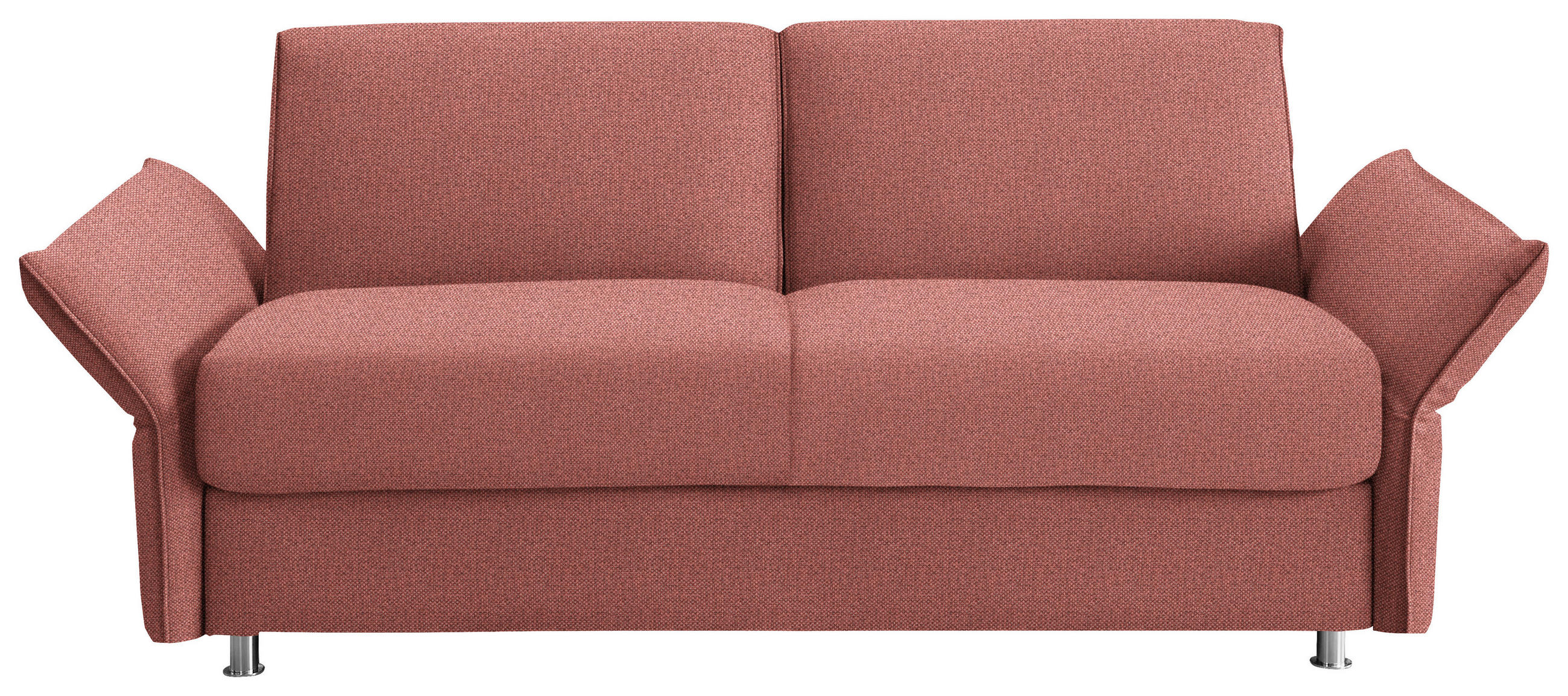 SCHLAFSOFA  in Flachgewebe Lachsfarben  - Chromfarben/Lachsfarben, Design, Textil/Metall (194-234/88/101cm) - Bali
