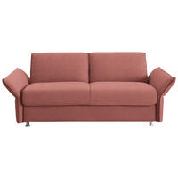 SCHLAFSOFA  in Flachgewebe Lachsfarben  - Chromfarben/Lachsfarben, Design, Textil/Metall (194-234/88/101cm) - Bali