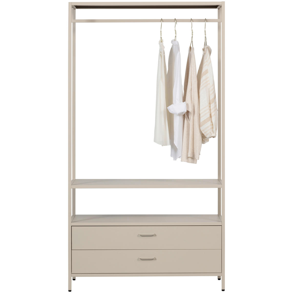 OFFENER KLEIDERSCHRANK 100/185/54 cm  in Sandfarben  - Sandfarben, Basics, Metall (100/185/54cm) - MID.YOU