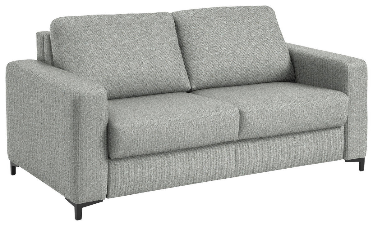 SCHLAFSOFA Webstoff Naturfarben Fussart wählbar, Stoffauswahl, Schlafen auf Sitzhöhe, Rückenfutter, Armteil links, Armteil rechts  - Schwarz/Naturfarben, Konventionell, Textil/Metall (196/87/103cm) - Dieter Knoll