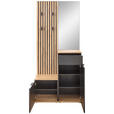 GARDEROBE 4-teilig  in 88/195/35 cm  - Anthrazit/Eiche Artisan, Design, Glas/Holzwerkstoff (88/195/35cm) - Xora