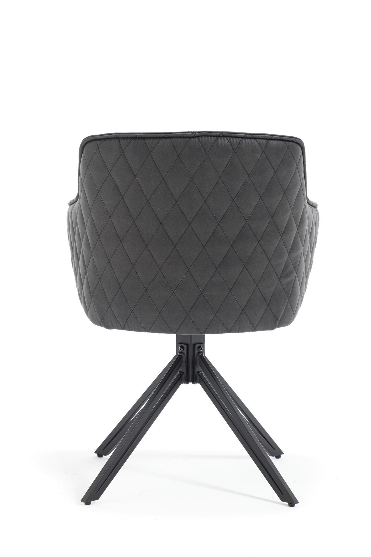 ARMLEHNSTUHL  Sitzfläche 180° drehbar, automatische Rückholfunktion Mikrofaser Echtleder  - Schwarz, MODERN, Leder/Textil (59/82/62cm) - MID.YOU