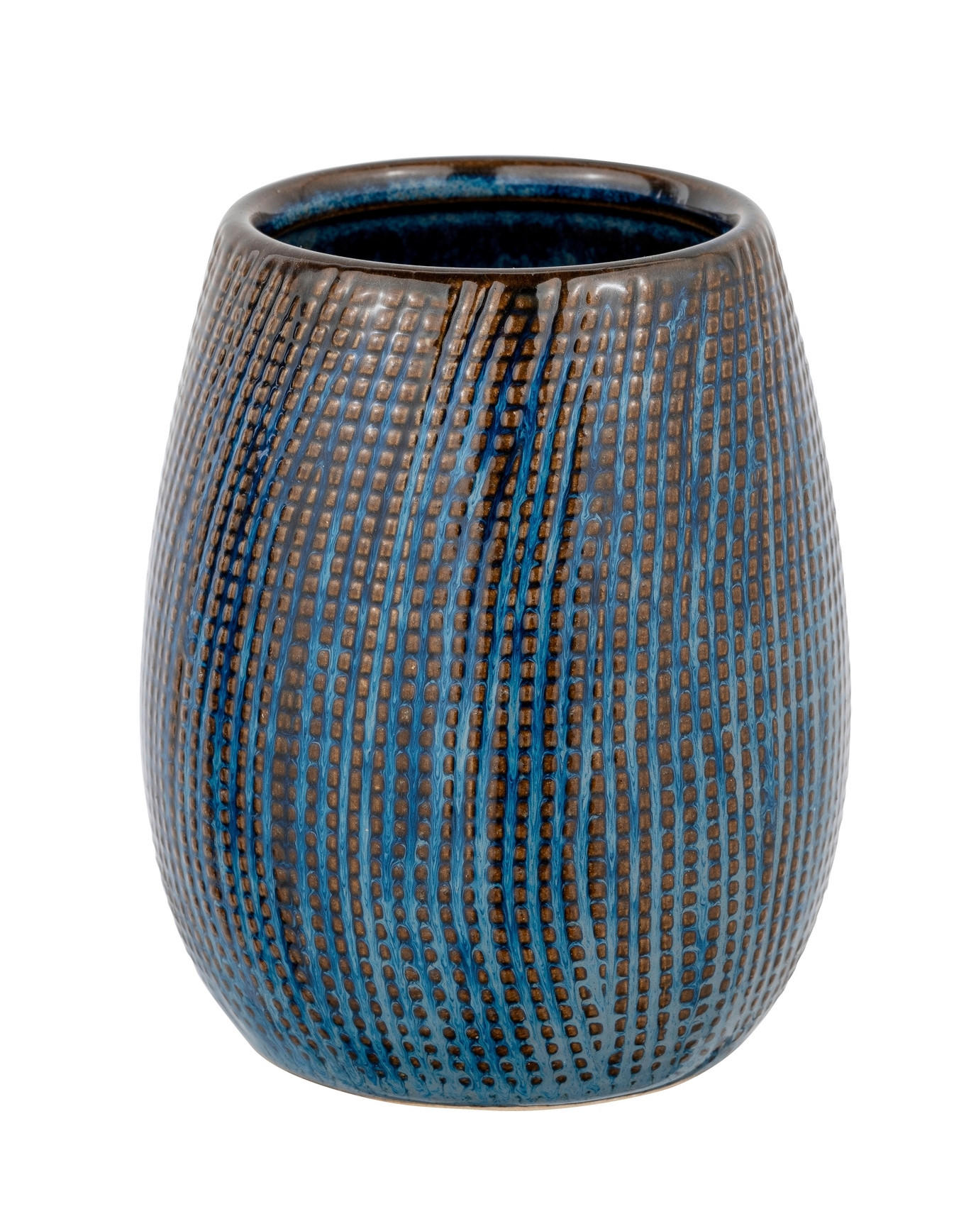 ZAHNPUTZBECHER  - Blau/Braun, KONVENTIONELL, Keramik (9/11/9cm) - Schöner Wohnen