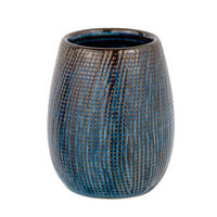 ZAHNPUTZBECHER  - Blau/Braun, KONVENTIONELL, Keramik (9/11/9cm) - Schöner Wohnen