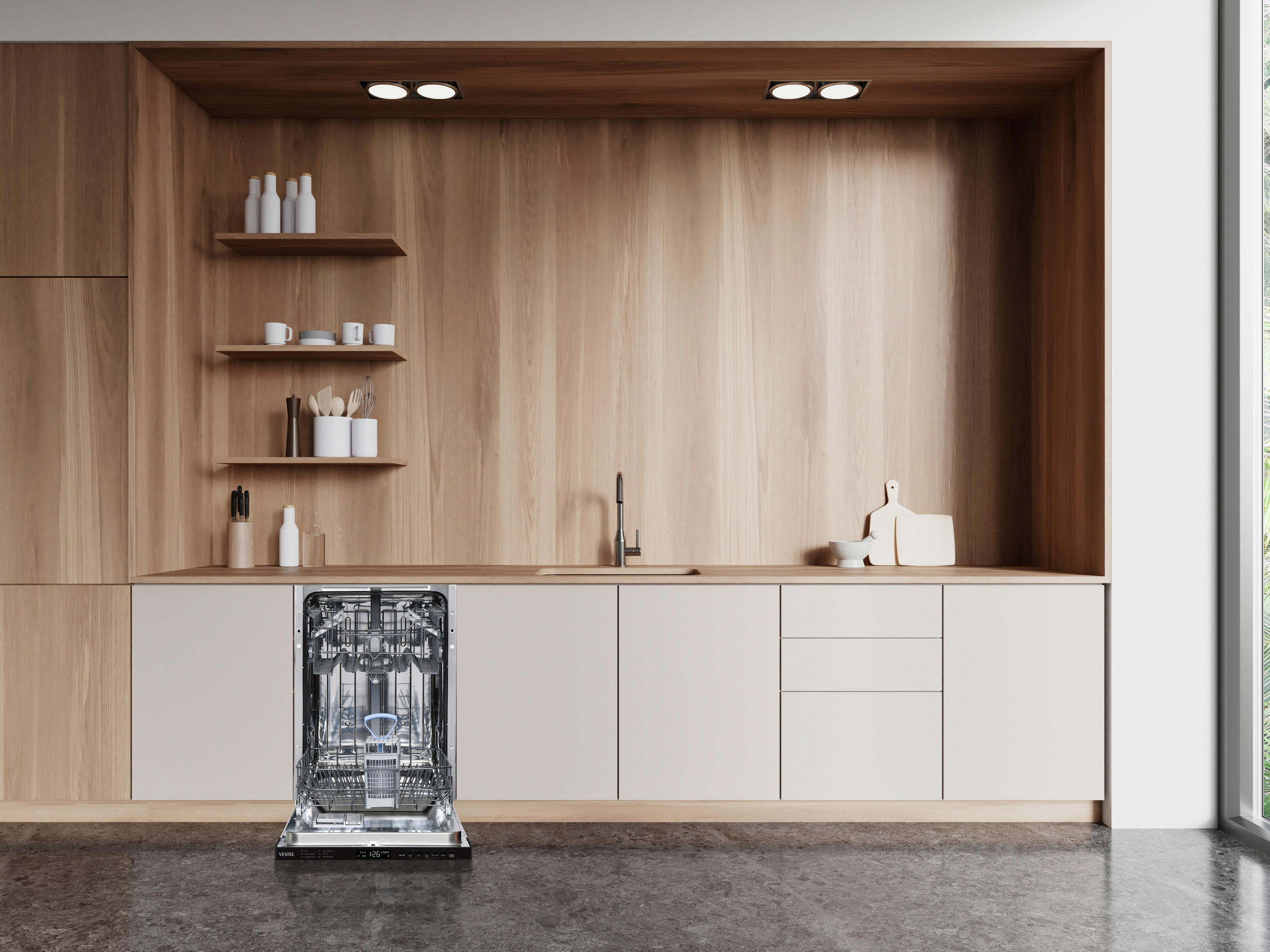 GESCHIRRSPÜLER VSV45-6  - Silberfarben, Basics, Kunststoff/Metall (44,8/82,0/55,0cm) - Vestel