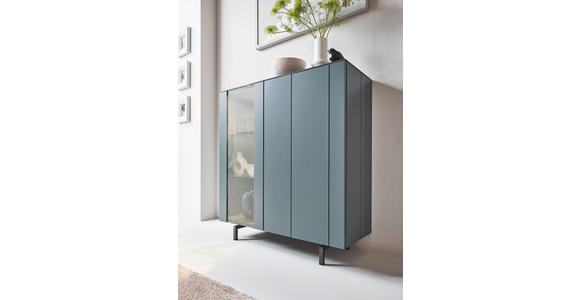 HIGHBOARD Grün 108/120/45 cm - Schwarz/Grün, Design, Glas/Holzwerkstoff (108/120/45cm) - Johann Jakob