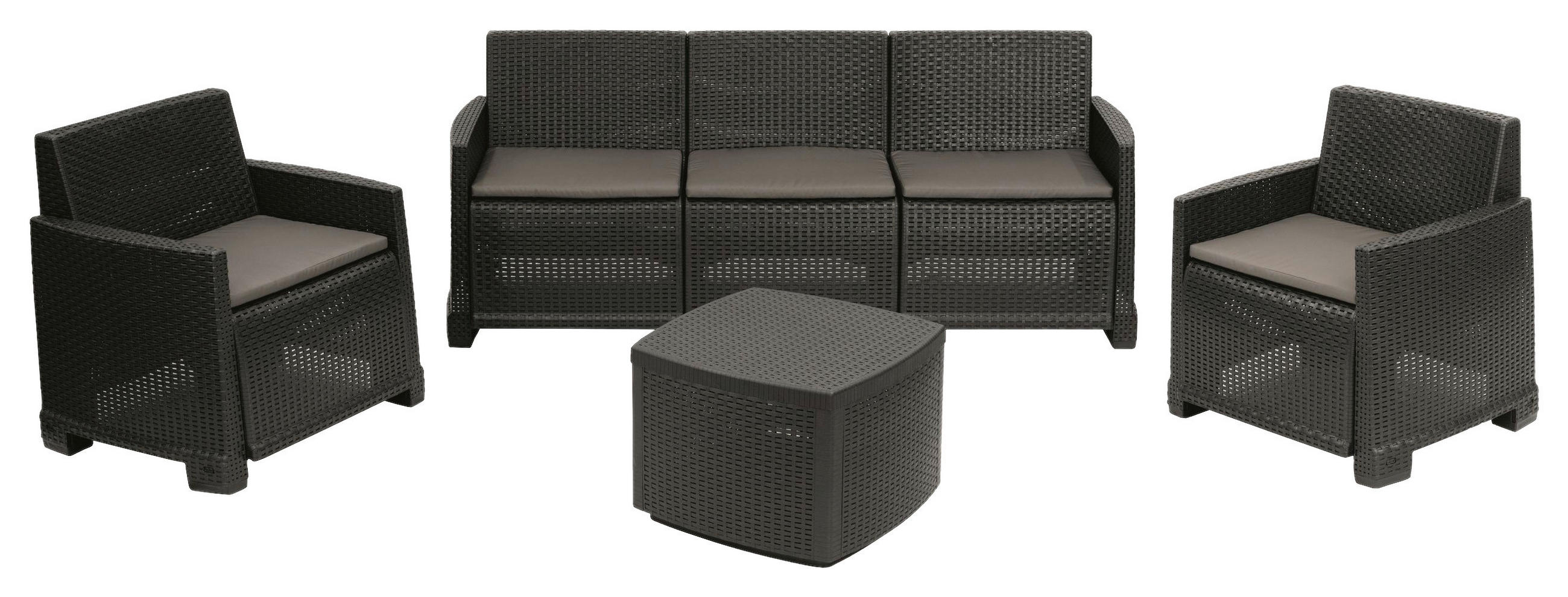 GARTENSET  - Anthrazit/Grau, MODERN, Kunststoff