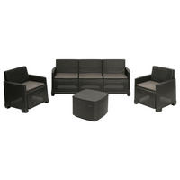 GARTENSET  9-teilig  - Anthrazit/Grau, Modern, Kunststoff