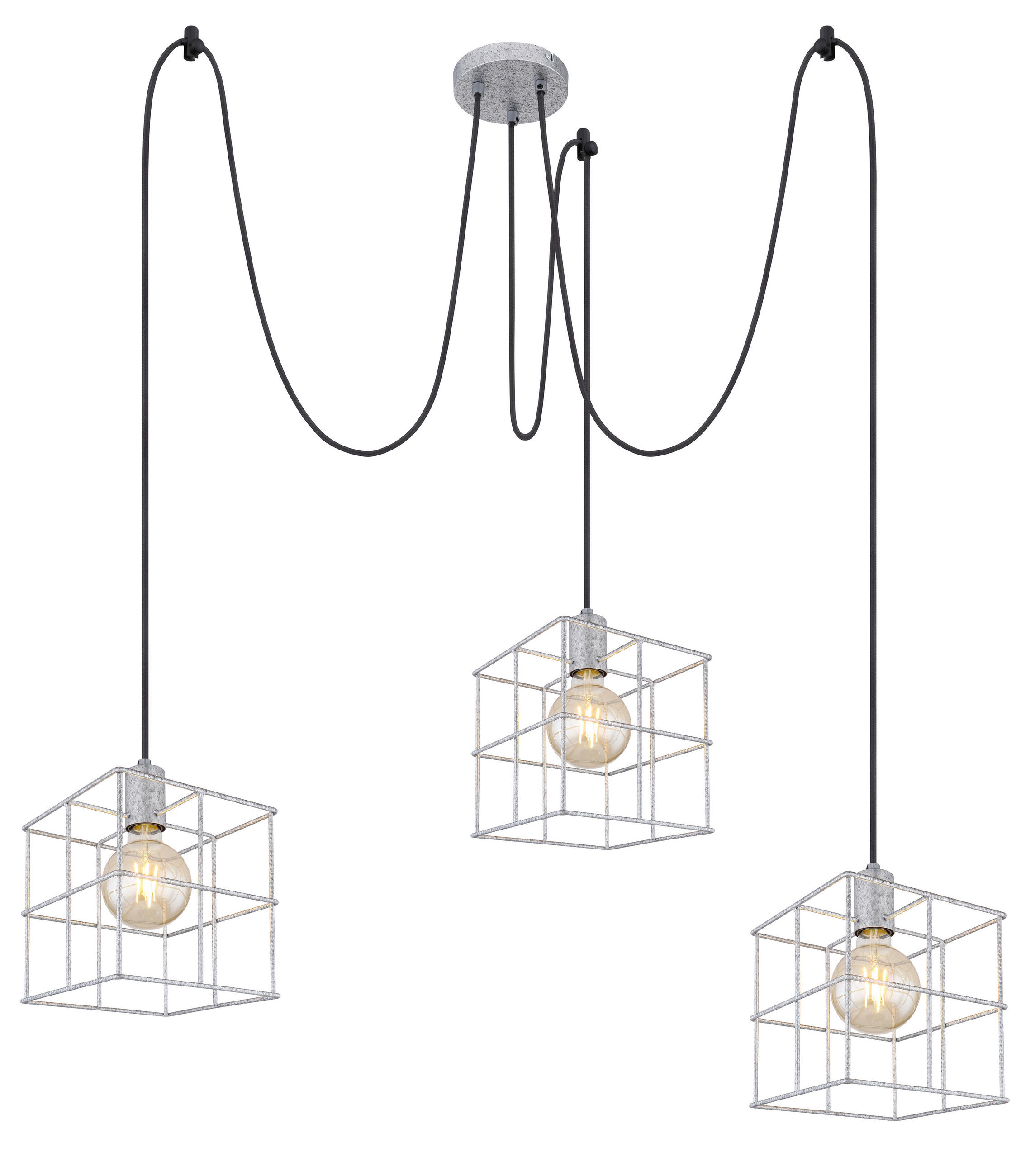 HÄNGELEUCHTE 20/300 cm - Zinkfarben, Design, Metall (20/300cm) - Globo