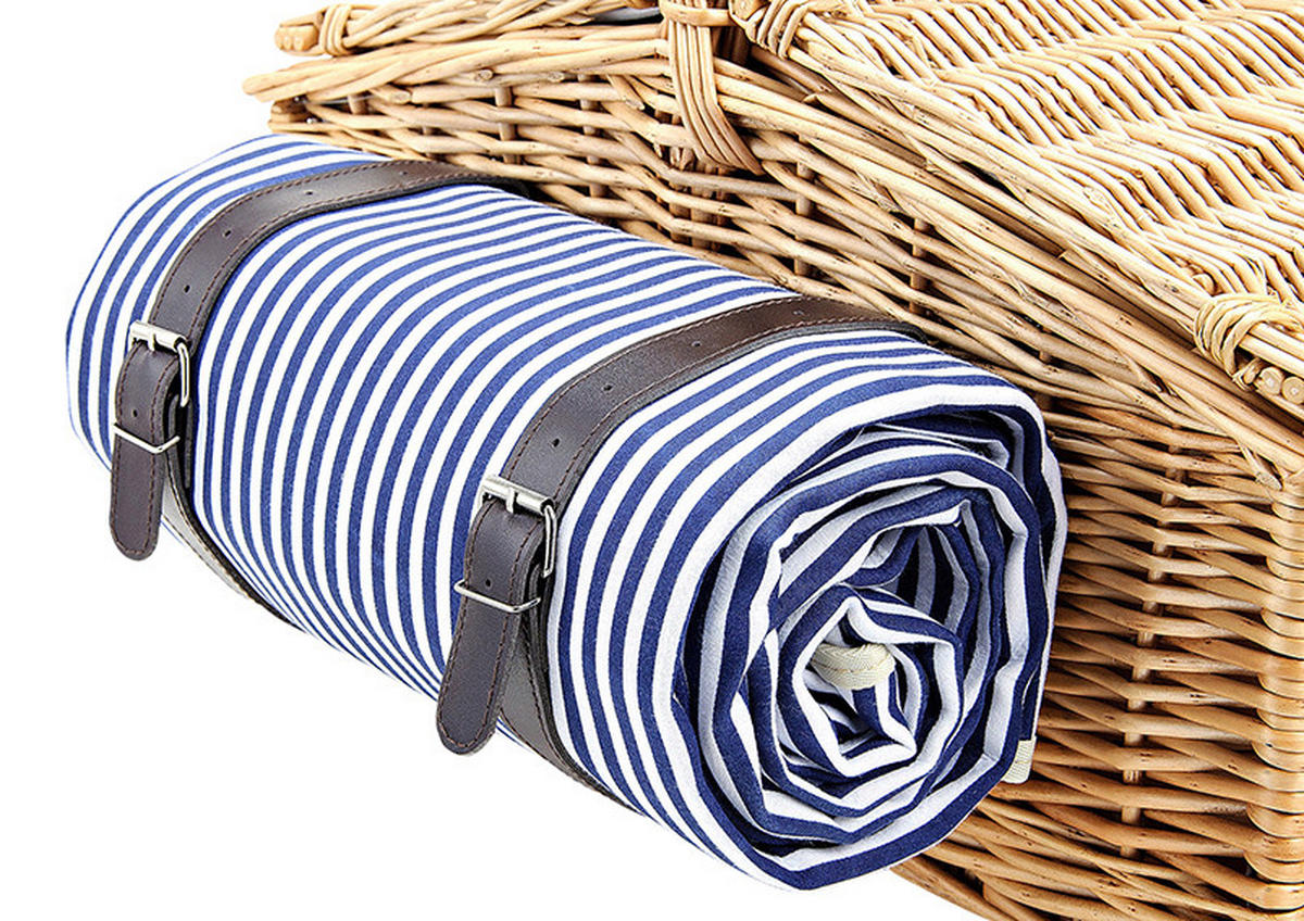 PICKNICKKORB für 4 Personen  - Hellbraun, Basics, Holz/Textil (48/32/40cm)
