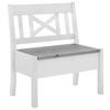 SITZBANK 84/93/58 cm Grau, Weiß Kiefer massiv  - Weiß/Grau, ROMANTIK / LANDHAUS, Holz (84/93/58cm) - Boxxx