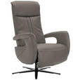 RELAXSESSEL in Leder Graubraun  - Graubraun/Schwarz, Design, Leder/Metall (71/112/83cm) - Dieter Knoll