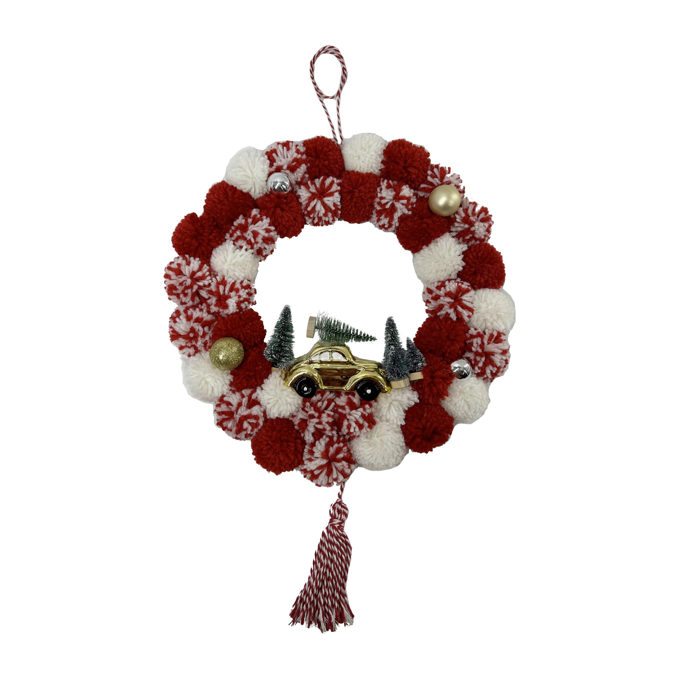 KRANZ - Rot/Goldfarben, LIFESTYLE, Holzwerkstoff/Kunststoff (45/33/7cm) - X-Mas