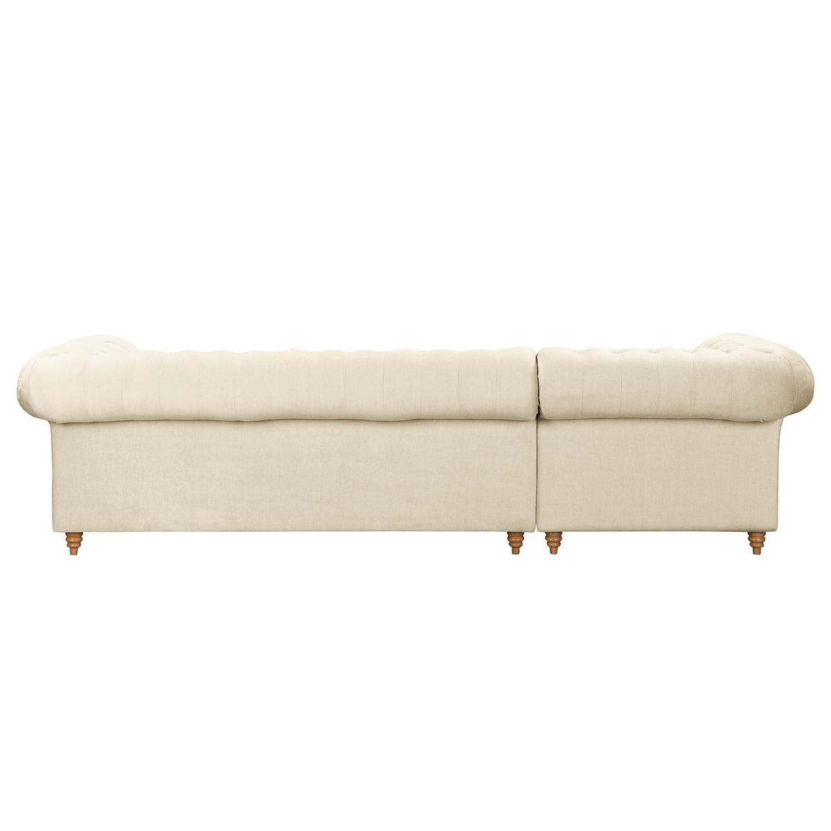 ECKSOFA Laura in Mikrofaser Creme  182/284 cm  - Creme/Braun, Design, Holz/Textil (182/284cm) - P & B