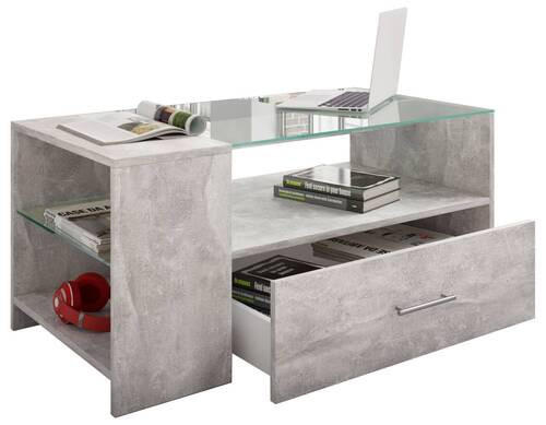 COUCHTISCH Sicherheitsglas, ESG 50/100/45 cm Grau  - Grau, Basics, Glas/Holzwerkstoff (50/100/45cm) - MID.YOU